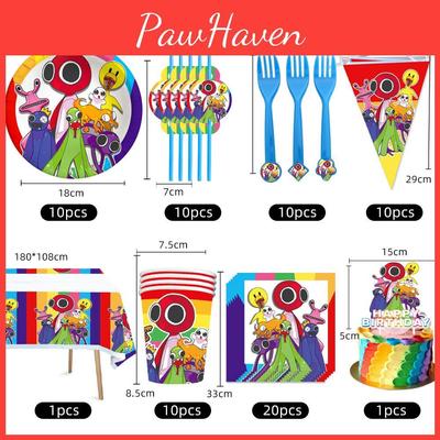 Радужные принадлежности для вечеринки Roblox Friends Баннер Топпер для торта Шары День рождения Дети