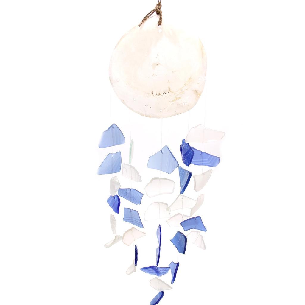 Wind Chime Blue and White Glass Drop