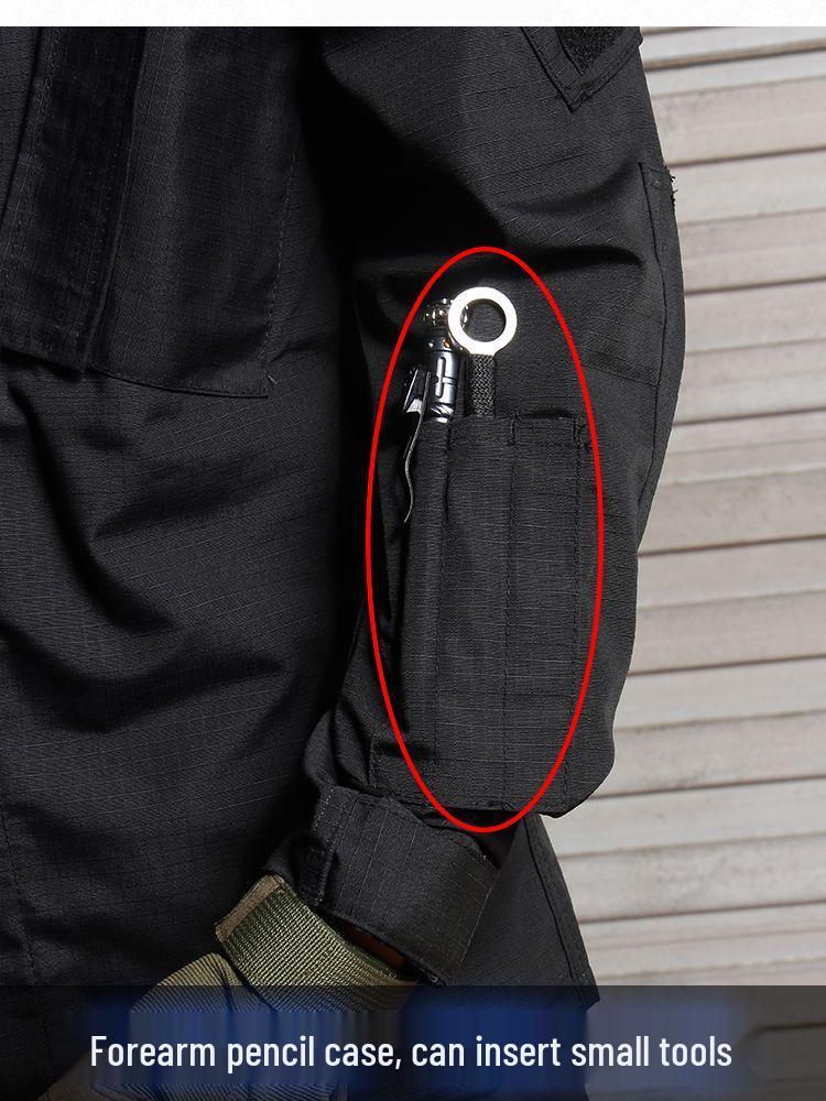 Мужской темно-синий тактический тренировочный костюм для улицы: Износостойкая тактическая софтшелл куртка