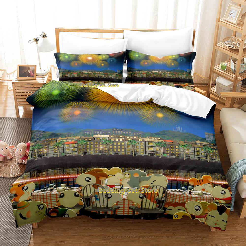 Новый комплект постельного белья Hamtaro Односпальный Twin Full Queen King Size Комплект постельного белья для спальни взрослого ребенка Трехсекционные комплекты 3D-печать Аниме Постельное Бель