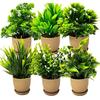 6 Packs Fake Plants Small, Mini Artificial Plants Indoor For Home Farmhouse Bathroom Shelf Décor (Height : 17Cm, Chocolate) - Plastic