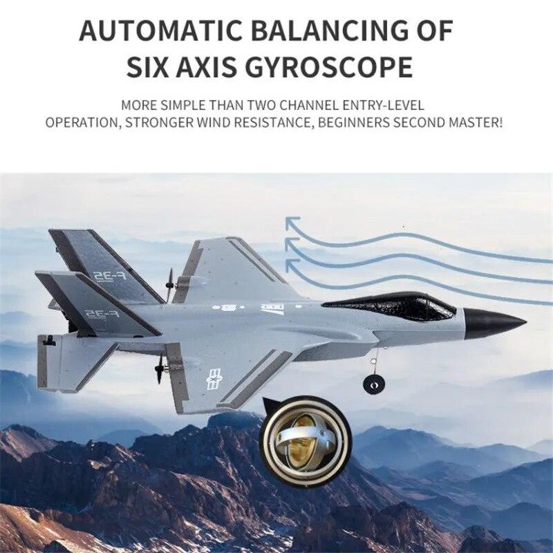 RC Plane 4CH F35 F22 Fighter 2.4G EPP RC Airplane Lightning Remote Control Aircraft Warbird Flight Toys for Boys Kids Children F935