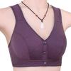 Soft Cotton Front Buckle Underwear Women's Smooth Surface Without Steel Ring Wide Shoulder Strap Vest New Large Size Bra