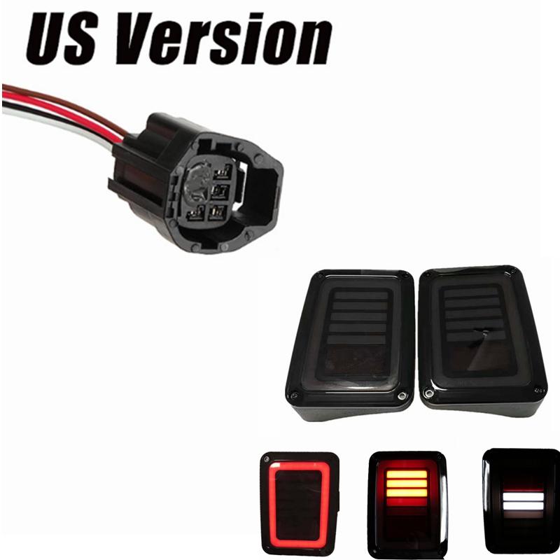 Светодиодные задние фонари с дымчатым стеклом для Jeep Wrangler 2007-2017 JK JKU с фонарем стоп-сигнала, фонарем заднего хода, указателем поворота и габаритным огнем в сборе