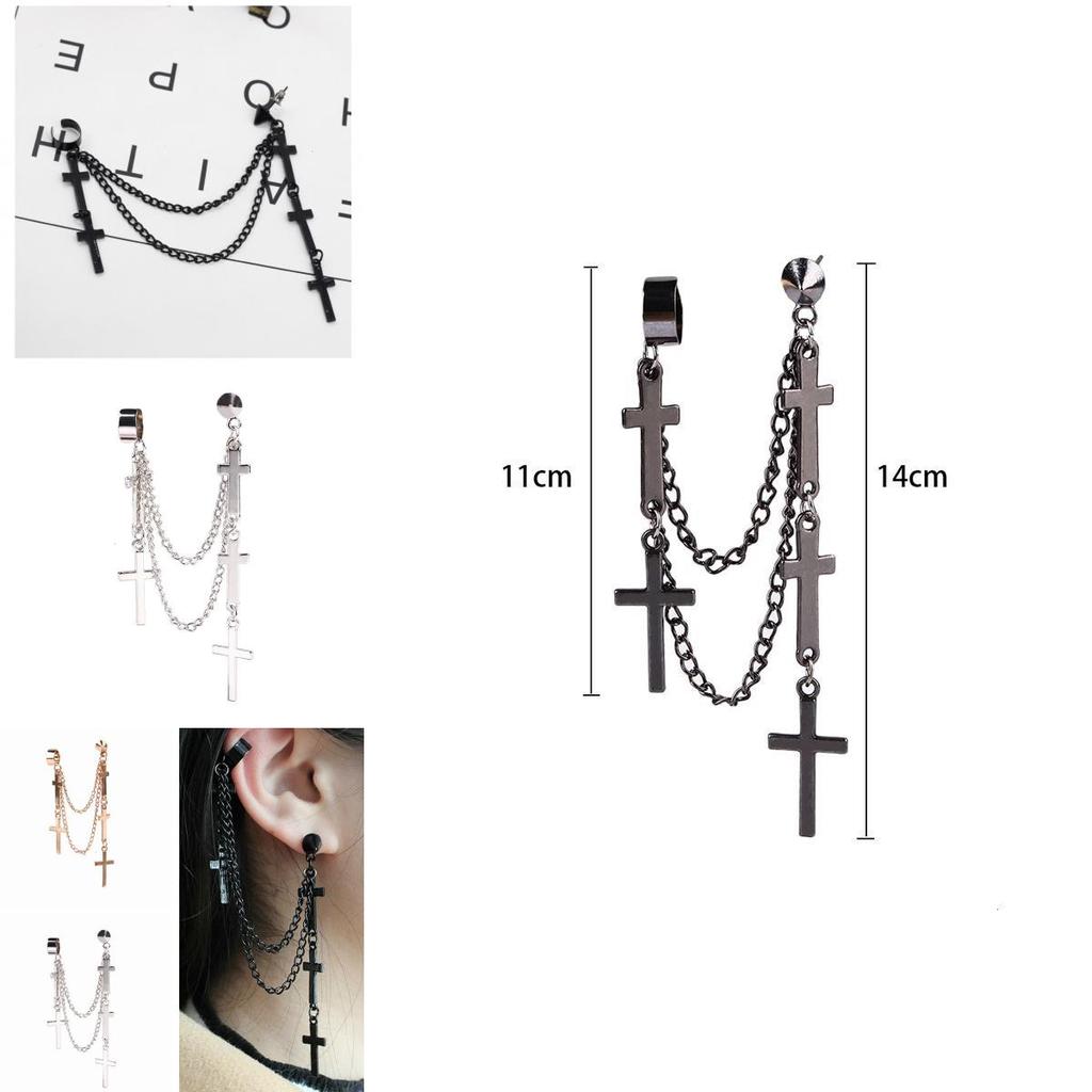 Punk Cross Drop Earrings With Alloy Metal For Womens Fashion Accessories