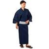 Юката Шидзира Хлопок Льняной Юката Комплект M LL с квадратной талией Руководство по выбору одежды для мужчин - (Юката, оби, ремень, гэта) (Синий, XL)