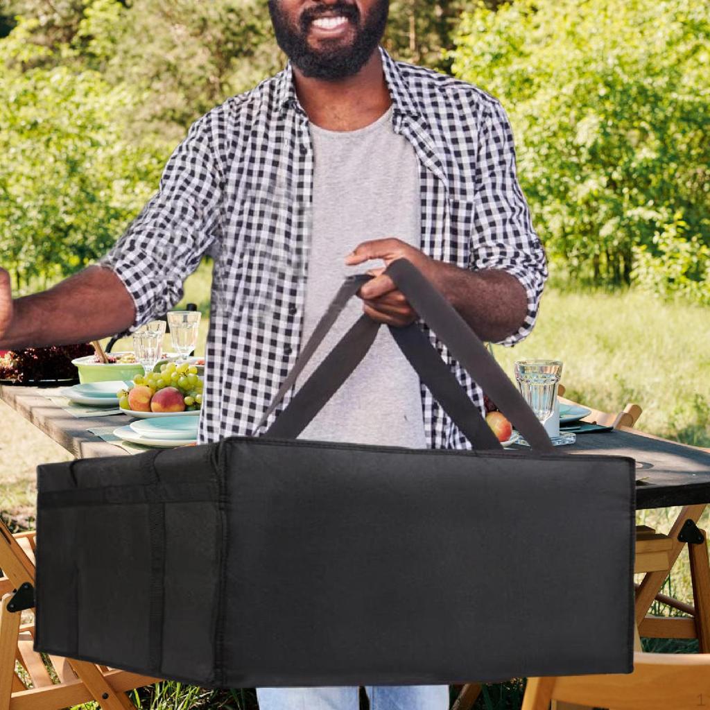 Теплоизоляционный чехол для пиццы, чехол для переноски, легко моется, с двойными ручками, тяжелый