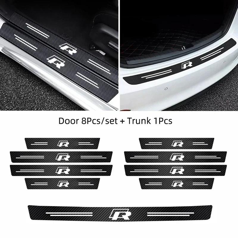 Car Door Sill Protector Sticker Threshold Non-slip Pad Mat For VW GTI Rline Polo Golf 6 7 Passat CC Tiguan Arteon T-ROC Scirocco zr8