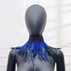Feather Scarf with Adjustable Black Lace Women Halloween Costume Party Fake Collar Peacock