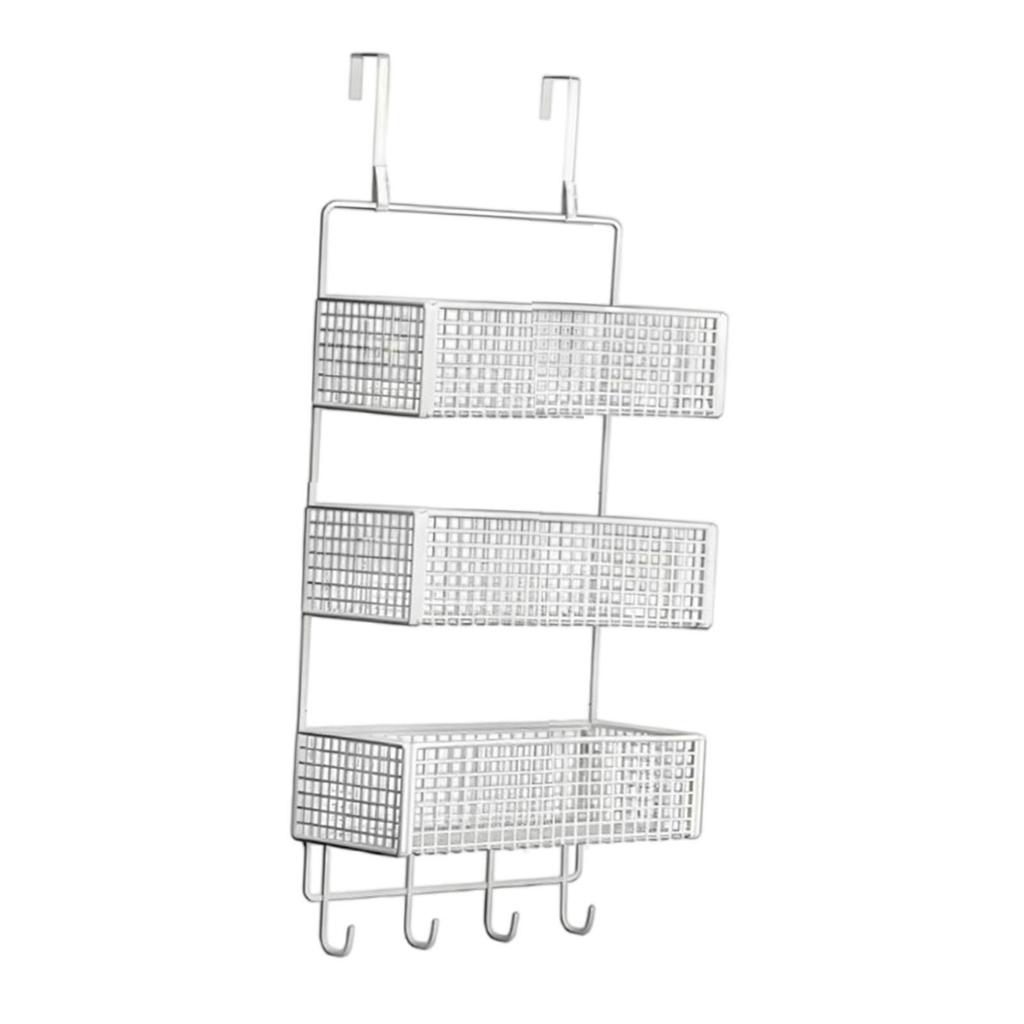 over The Door Organizer 3 Tier Hanging Storage Rack Home Decor Large Capacity Hanging Basket Wall Mounted Shelf for Bedroom