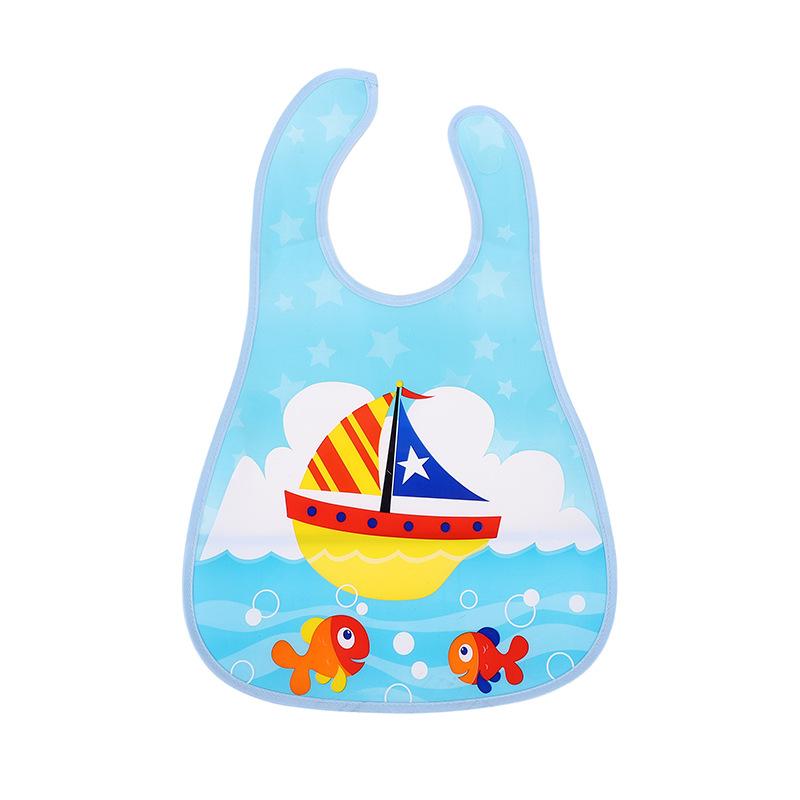 Reusable Baby Waterproof Bib Cartoon EVA Saliva Towel Anti Dirty Apron Feeding Drool Towel for 1-3 Years Old Choldren