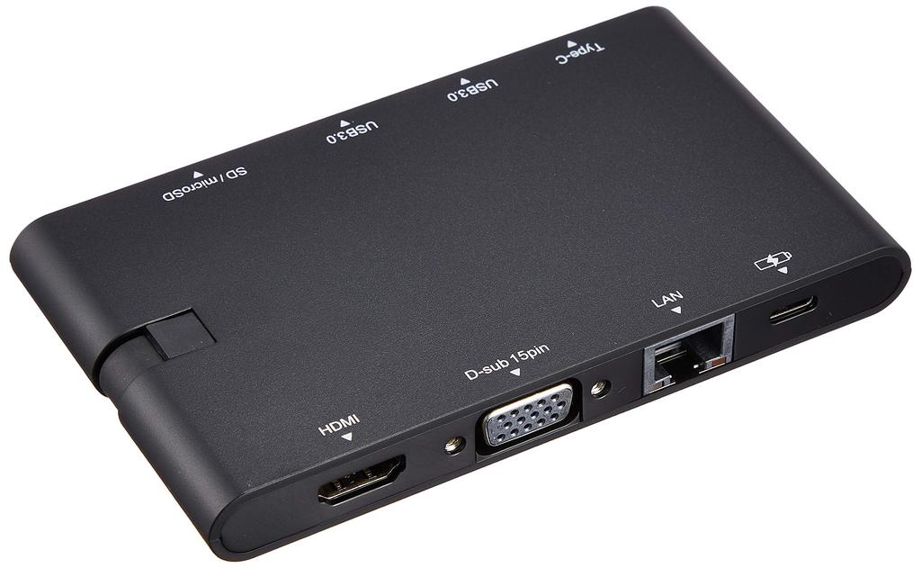 Док-станция ELECOM с поддержкой PD, 2 порта USB, слоты для SD и microSD, черный, DST-C05BK, USB-C (2 Type-C, 3.0, HDMI, D-sub, LAN, Слоты),