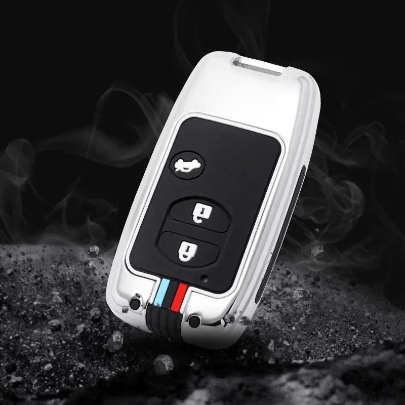 Чехол для автомобильного ключа Fob Cover Shell Keychain Keychain Accessories for Toyota Land Cruiser LC200 Prado 150 Camry Prius Crown