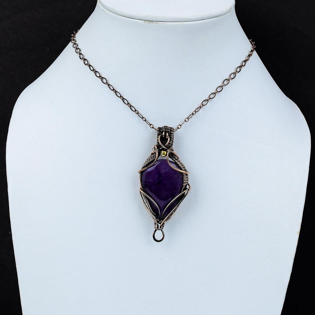 Ювелирные изделия шкентеля аметиста чистой медной проволоки обернутые Хандмаде для подарка