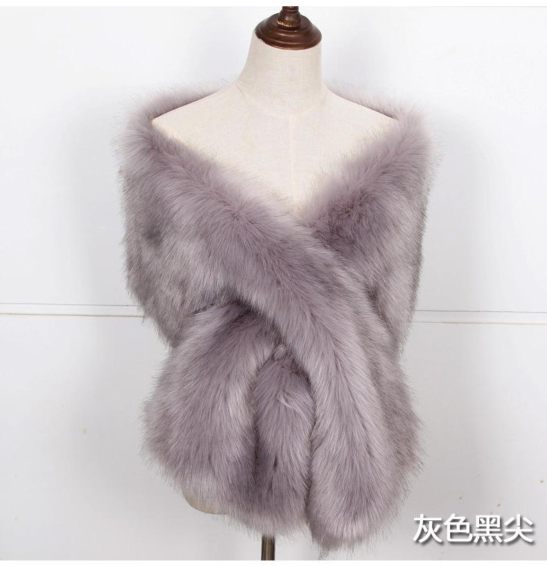 Воротник для волос шаль искусственный мех лисья шерсть большая шаль женское сценическое вечернее платье накидка шарф поддельный воротник