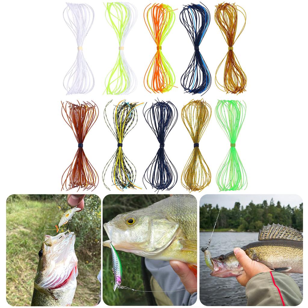 Силиконовые юбки, резиновые джиг-юбки, 10 упаковок, 500 нитей, рыболовные приманки, сменный комплект для приманок своими руками, рыболовные наживки