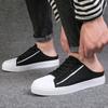 Fashion Men's Shoe Mules Half Canvas Slides Rubber Flat Male Slipper Y2k High Quality Fashion Cheap Shoes Liquidation Clappers 2025 Fun