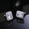 Huitan Delicate Women Stud Earrings Square Shape Shiny Cubic Zircon Luxury Earring for Party Nice Present Female Fashion Jewelry