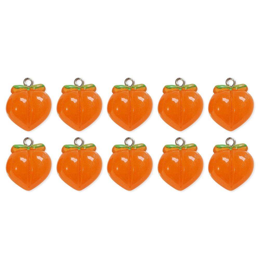 10pcs DIY Peach Flat Resin Charms Pendant 3D Fruit Pendants New Peach Charms Fruit Pendants  Women's