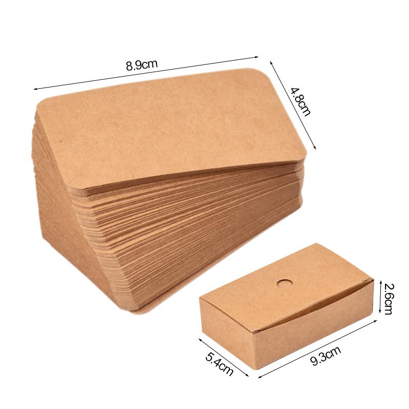 100pcs/box Blank Kraft Paper Card DIY Postcard Gift Labels Wedding Birthday Party Greeting Invitation Place Card Message Cards