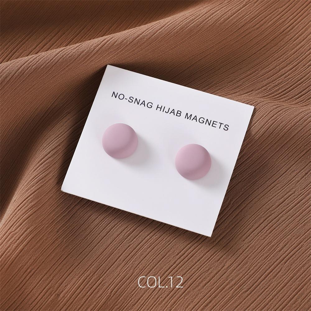 Safe Macaron Color Hijab Brooch Strong Metal Plating Magnetic Hijab Clip Luxury No Hole Pins Brooches Magnet For Muslim