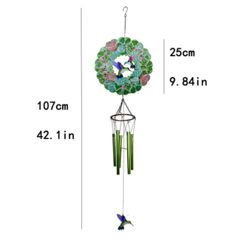 М-Современные-Музыка ветра с птицей-ветроуказателем 42,1 дюйма Музыка ветра Уличный декор Подвесной мобиль для сада, крыльца, патио, заднего двора