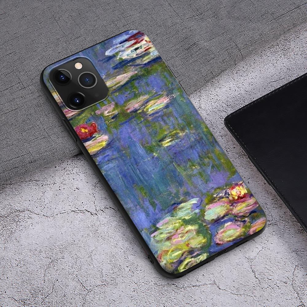 Чехол T40 Claude Monet Garden Lotus для iPhone 13 12 Mini 11 Pro XS Max XR X 8 7 6 6S Plus 5 5S SE 2020