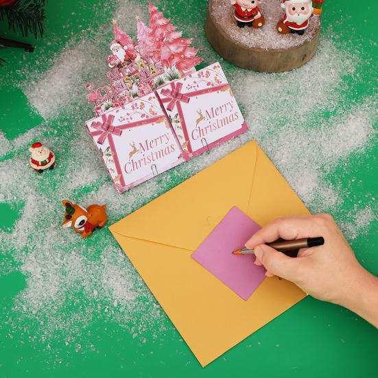 3D Pop Up Christmas Cards Pink Flamingo Holiday Greeting Cards Merry Christmas Gift Card