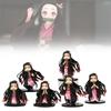 Charming Nezuko Pvc Figurines Set 6 Cute Demon Slayer Miniatures For Fans