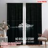 2pcs 2D Flat Printing Party Curtains No Risk No Story Yacht Polyester Without Electricity Festive Wall Decor Perfect for Holiday