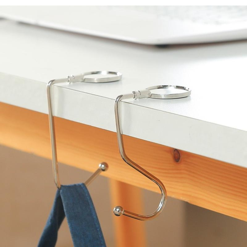 Портативный складной настольный крючок, 2 шт., женский органайзер для сумок, складной крючок для сумки, вешалка для сумочки, держатели для офисного стола, боковой крючок