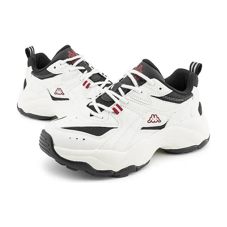 Kappa Textile , Synthetic Leather Slip Resistant Abrasion Resistant Low top Casual Running Shoes Unisex White Black (Unisex) Running Shoes
