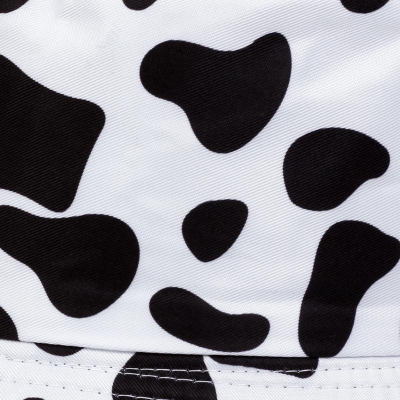 Cartoon Panda Fisherman Hat - Women's Korean Style, Double-Sided, Flat Top, Sun Protection, Casual Cow Design