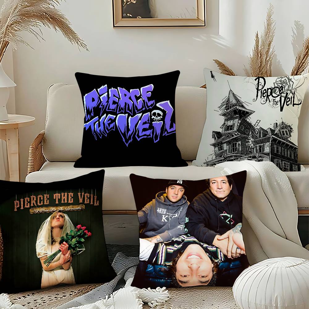 Band APierce TheS Veil Throw Pillow Covers Pattern Cushion Cover Suitable For Sofa Bedroom Car Pillow Cover