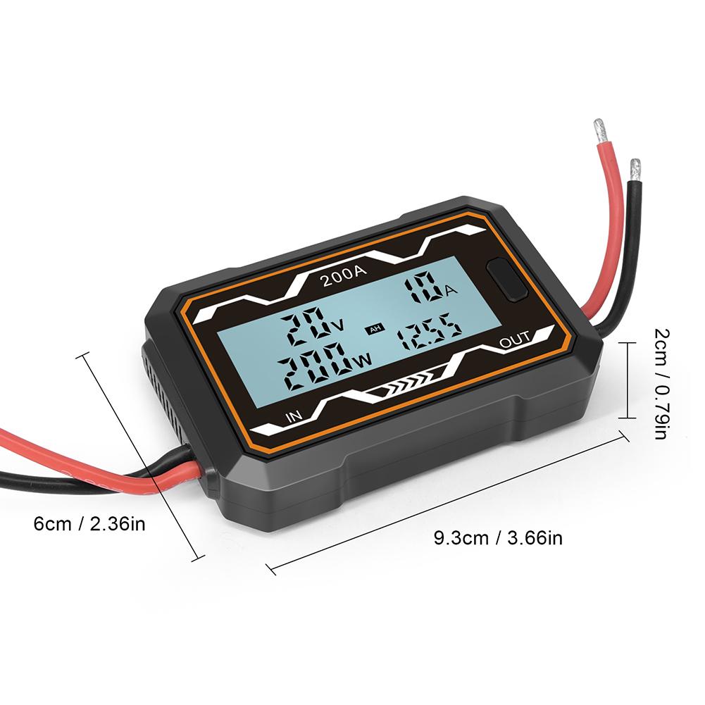 100/150/200A RC Watt Meter Power Monitor Backlight LCD DC 0-60V Amp Volt Watt Meter High Precision Battery Voltage Amp Meter