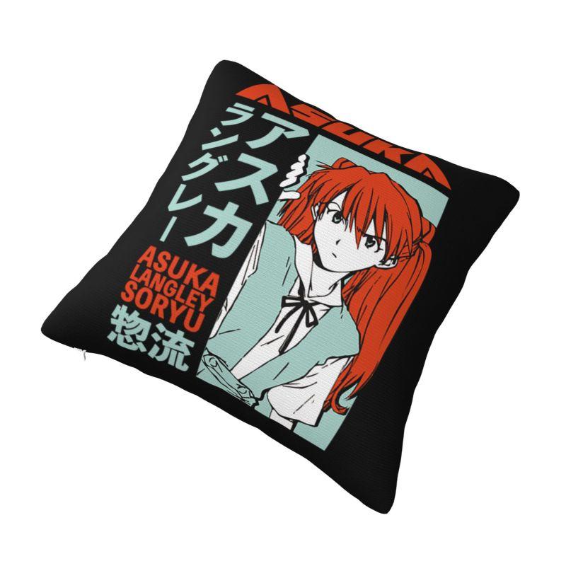 Модная наволочка для подушки Evangelions Аниме из ЭВА 45x45 см Мягкая Harajuku Манга Подушка-плед для дивана Квадратная наволочка