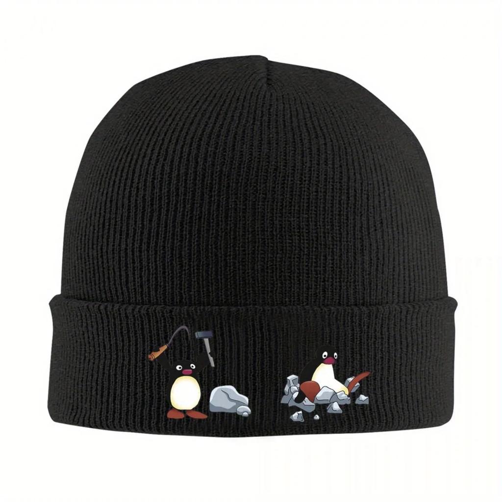 New Angry Geologist Penguin Warm Knitted Cap Hip Hop Bonnet Hat Autumn Winter Outdoor Beanies Hats For Unisex Women Adult