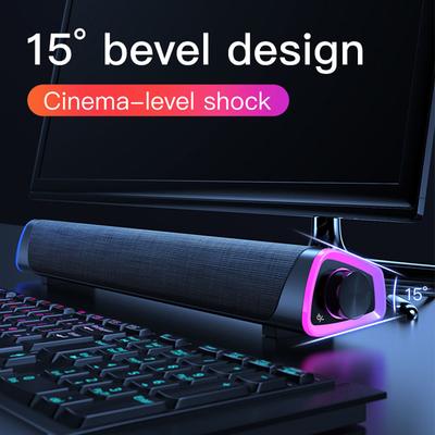 Модный саундбар, стерео Bluetooth 5.0, сабвуфер, 3D Sursound Sound, проводной компьютерный динамик для ноутбука, компьютера, телевизора, телефона.