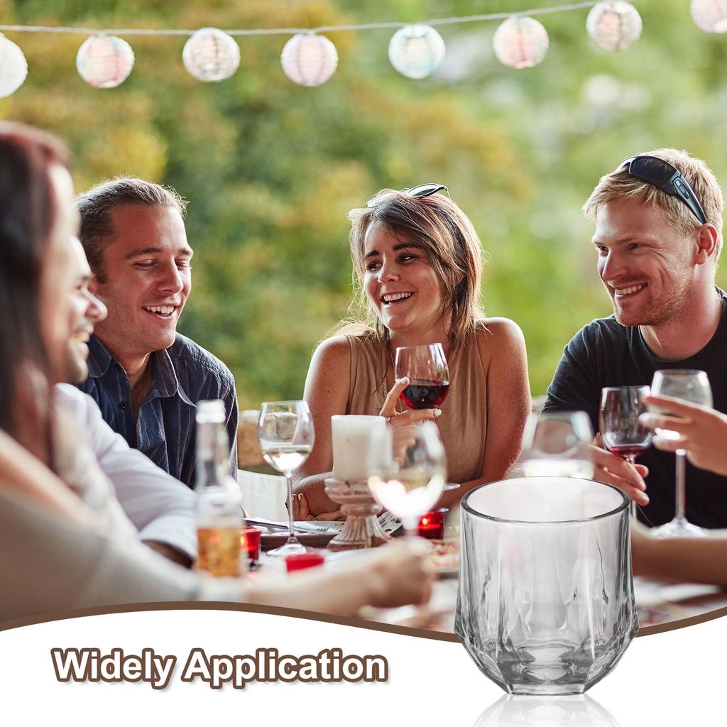 1/2pcs Diamond Whiskey Glasses 10oz Thickened Wine Glasses Stemless Geometric Design for Wine Red White Wine Birthdays Weddings