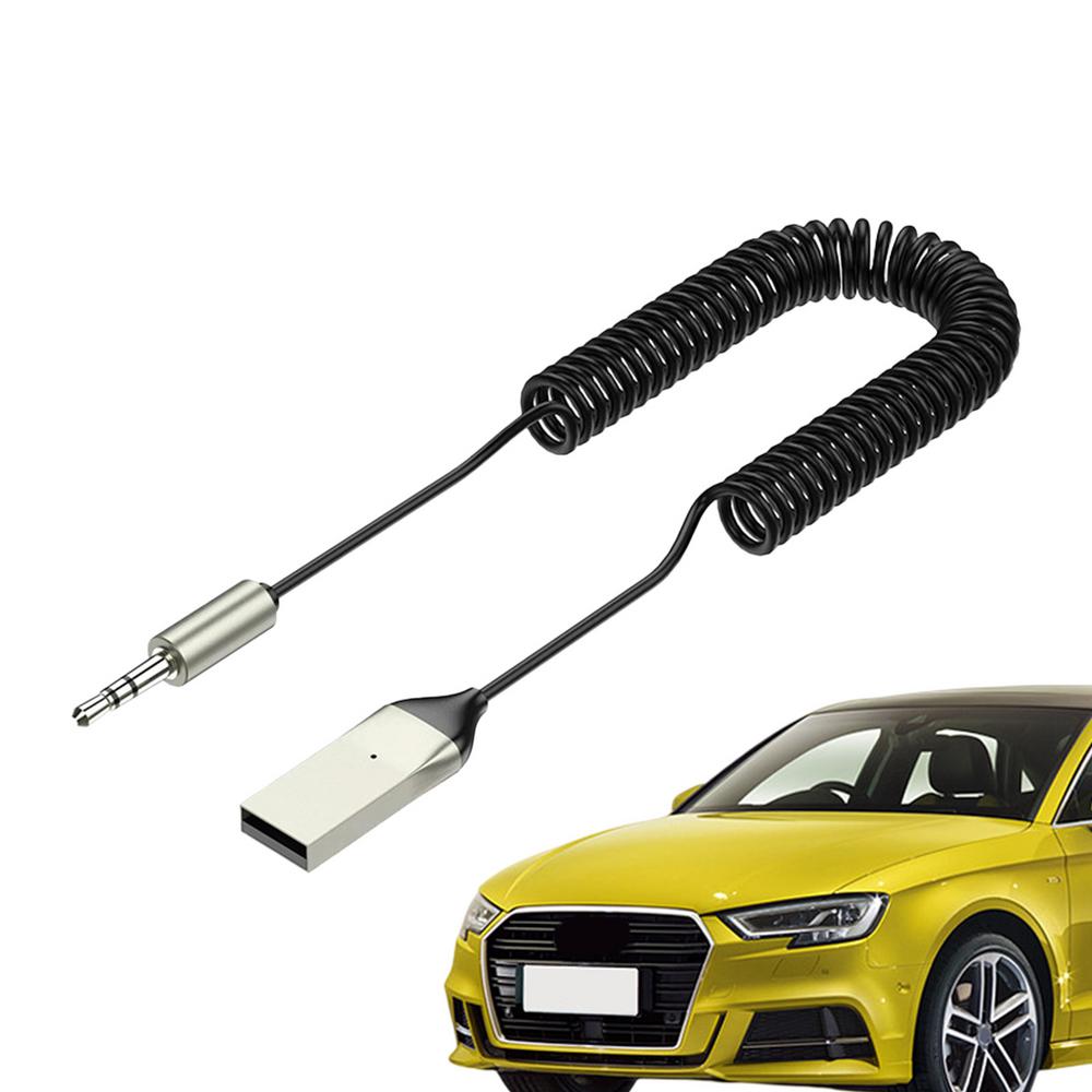 Беспроводной адаптер для автомобиля, металлический беспроводной приемник с интерфейсом 3,5 мм, металлический автомобильный адаптер, громкая связь, микрофон, навигация