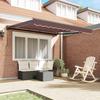 Retractable Awning Frame Brown 300 x 250 cm Polyester with PU Coating