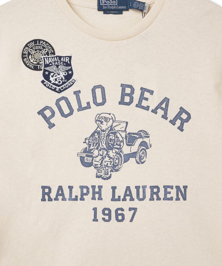 POLO RALPH LAUREN Классический крой Футболка-поло с принтом Медведь Ральф Лорен - Белый