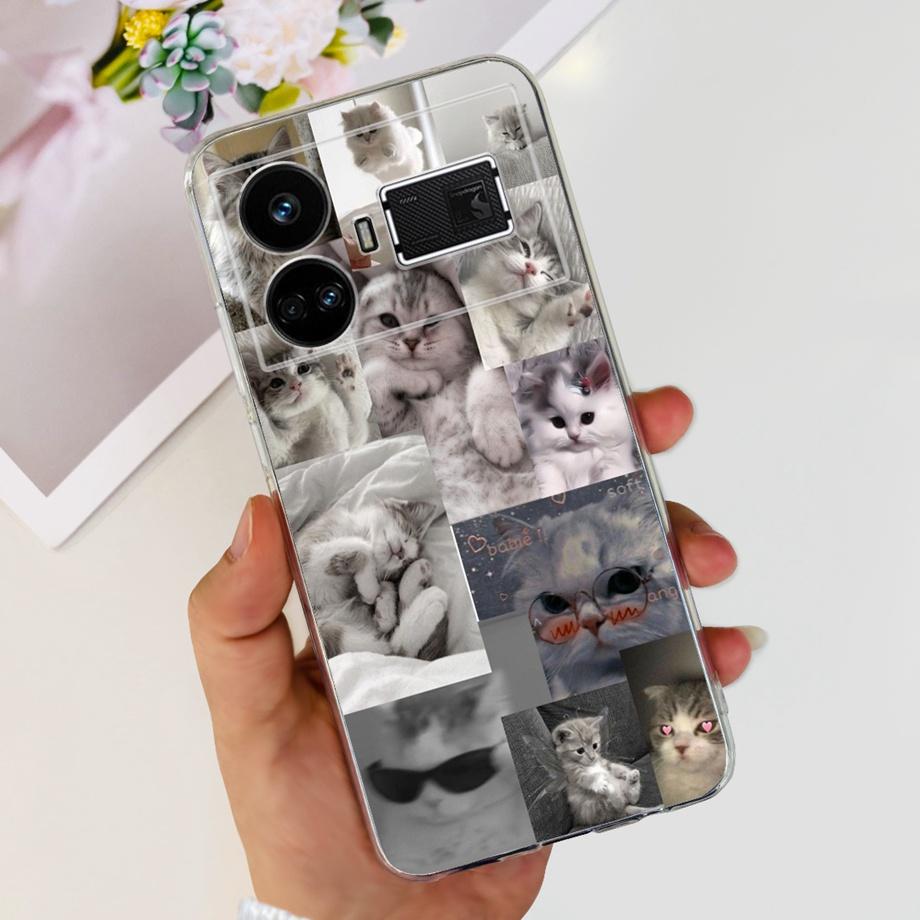 Для Realme GT5 240 Вт / GT3 / GT Neo 3 / GT Neo 5 Чехол Милый Мультяшный Роскошный Мягкий Силикон Прозрачный Чехол для Телефона Задняя Крышка Capas