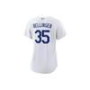 Nike Los Angeles Dodgers Letter Print V-Neck Short Sleeve T-Shirt Women Tops White T773LDWHLD7-B35