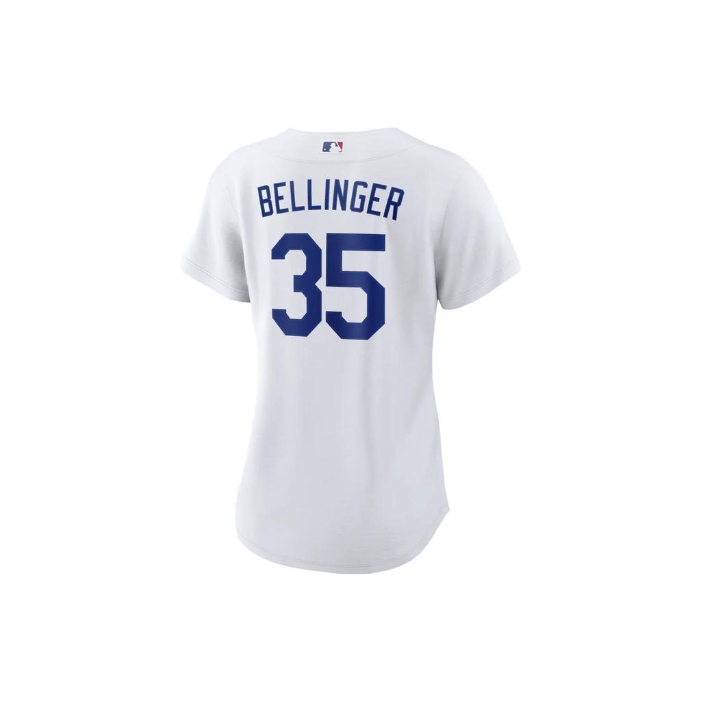 Nike Los Angeles Dodgers Letter Print V-Neck Short Sleeve T-Shirt Women Tops White T773LDWHLD7-B35