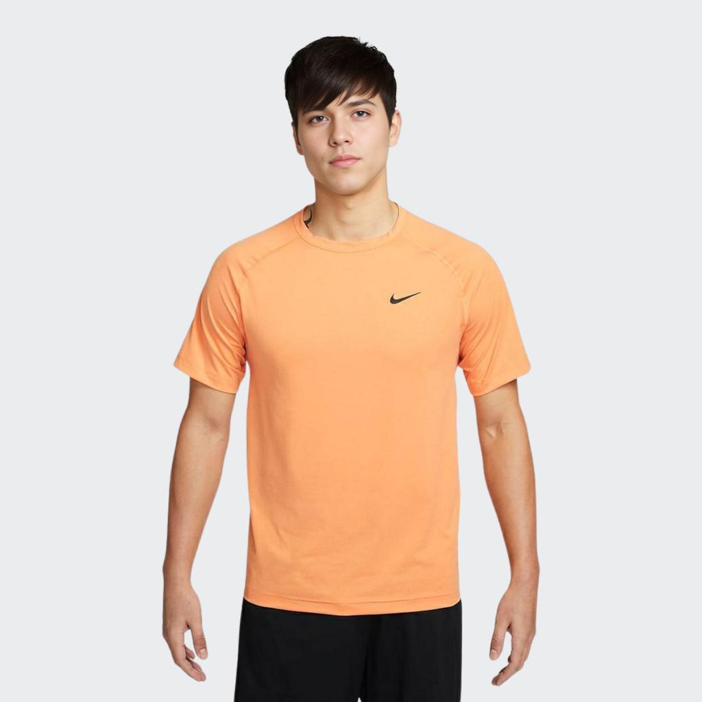 Nike Solid Color Crew Neck Pullover Short Sleeve T-Shirt Men Tops Orange DV9816-815
