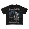 Готическая Игровая Футболка в Стиле Охотника Bloodborne Свободный Крой Ретро Стиль Парный Стиль Тяжелый 100% Хлопок Всесезонная Уличная Одежда -...