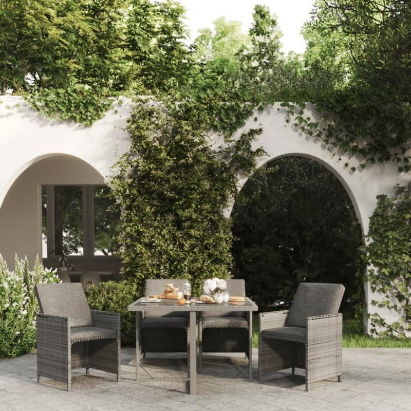 Day and Night - Day and Night 5-piece Garden Dining Set with Gray Synthetic Rattan Cushions
