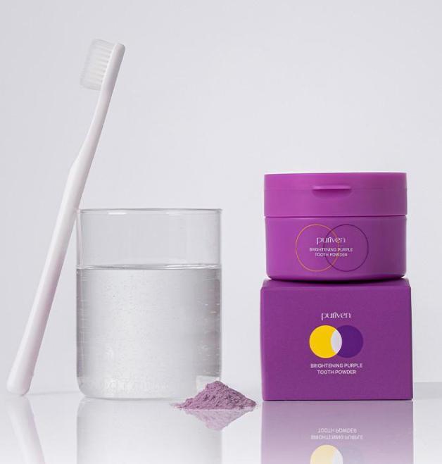 Зубной порошок Puriven фиолетового цвета для коррекции цвета, 40 г