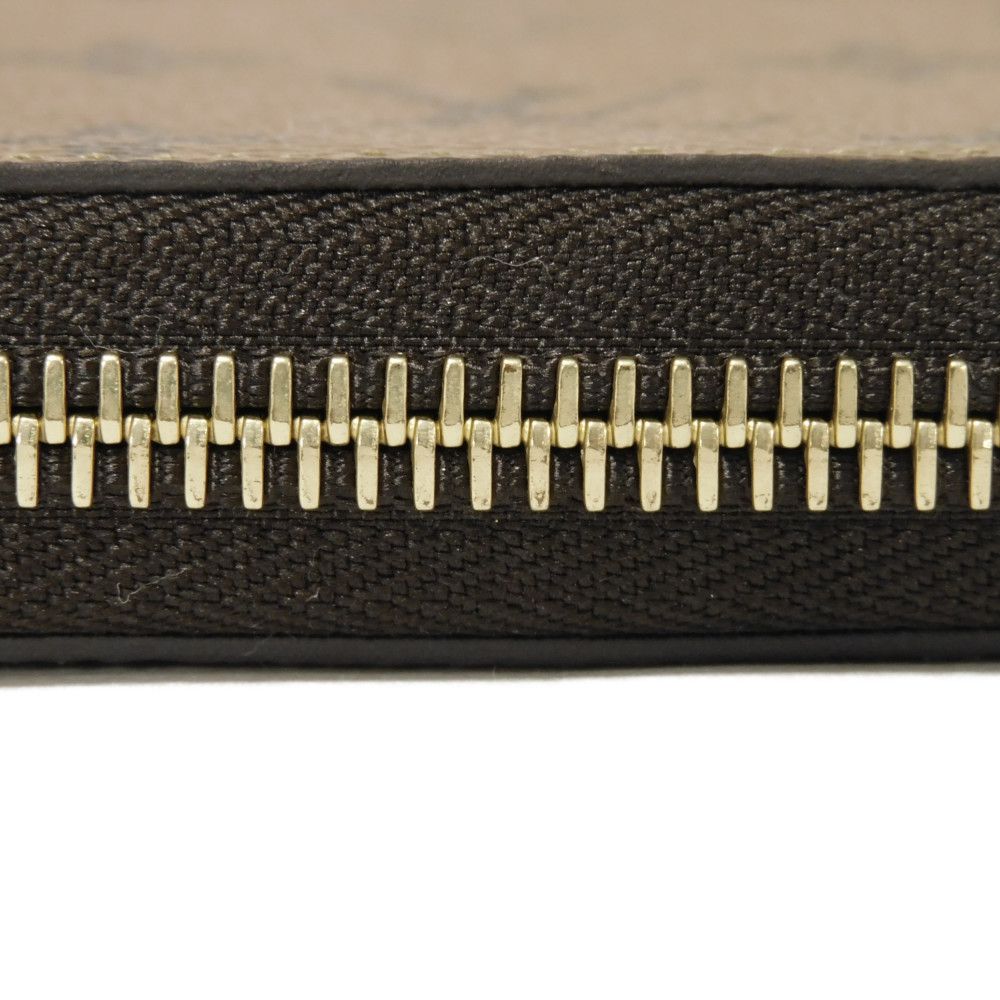 Used 12564 Zippy Wallet M82444 7940 New Model Black Zip Around RFID Excellent Condition Monogram Reverse Brown Unisex